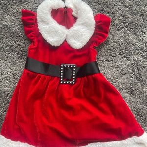 2T red Santa dress with buckle